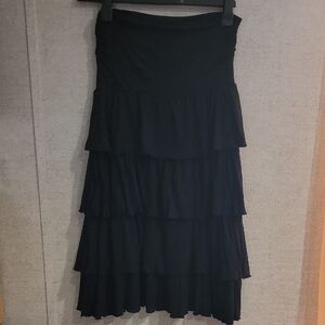 Elegant Black Tiered Skirt